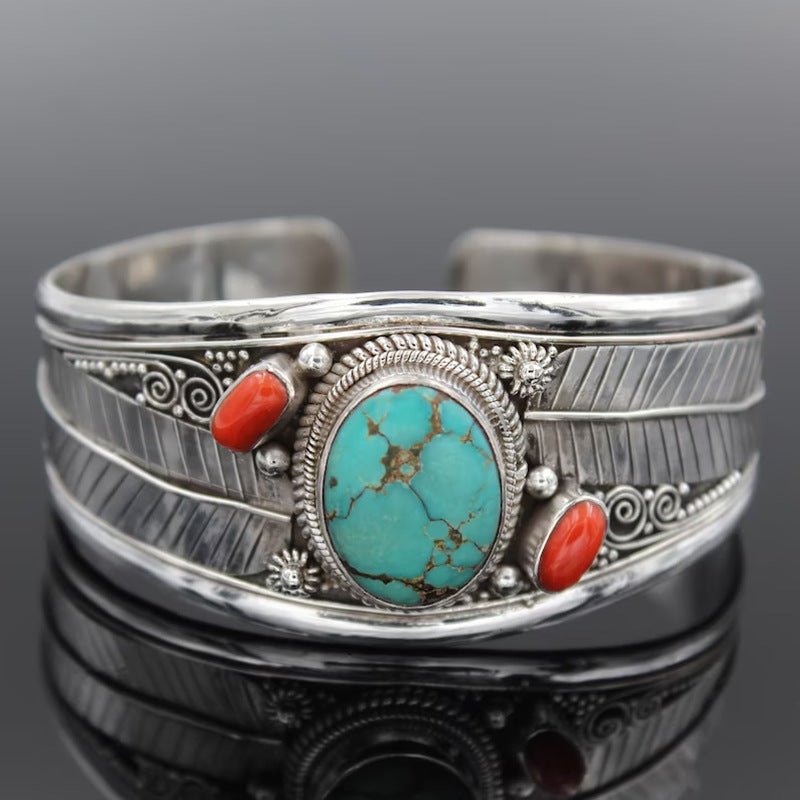 Thick Turquoise Open Bracelet
