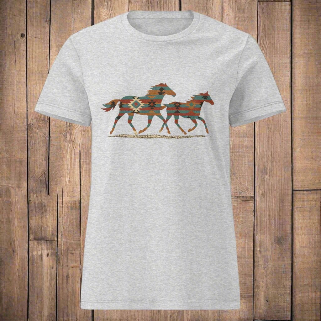 Tribal Running Horses Women's Tee