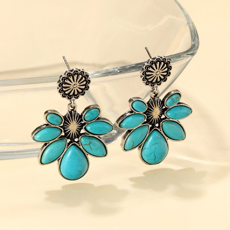 Turquoise Flower Earrings - 2 Colors
