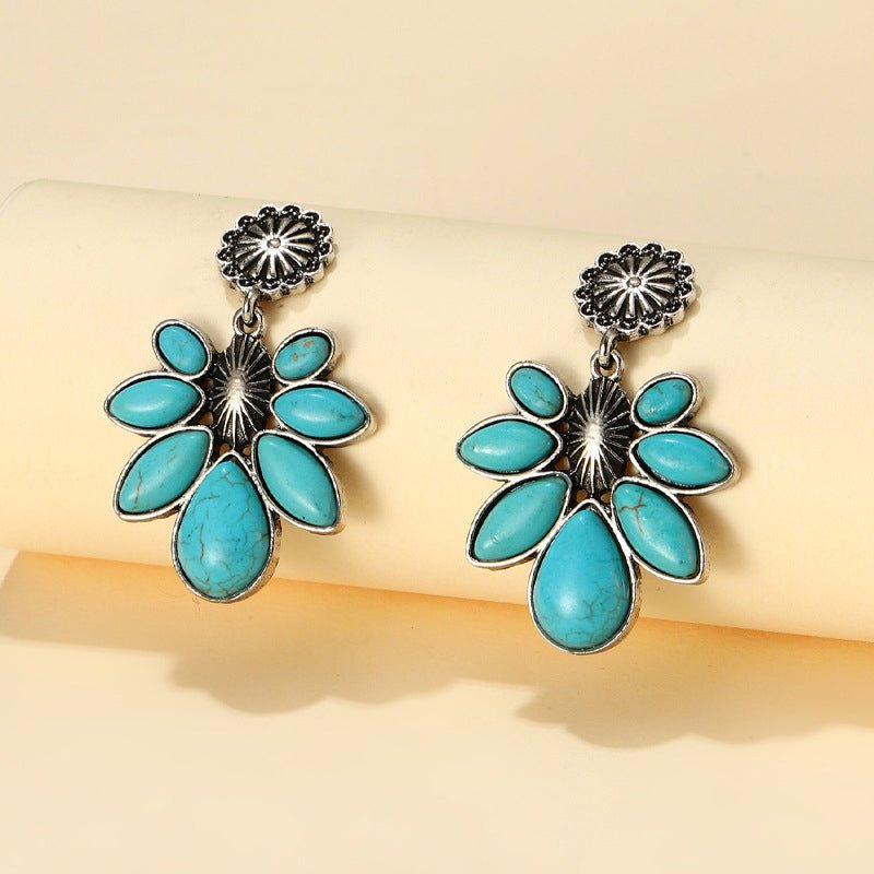 Turquoise Flower Earrings - 2 Colors