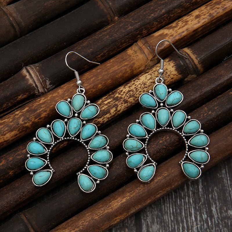 Turquoise Horseshoe Earrings