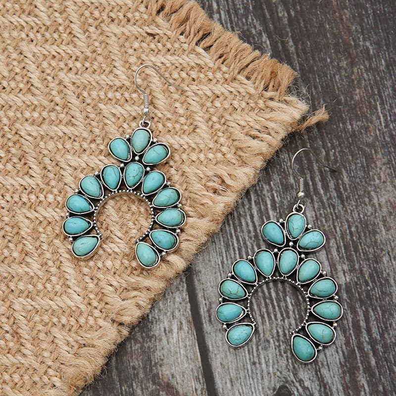 Turquoise Horseshoe Earrings