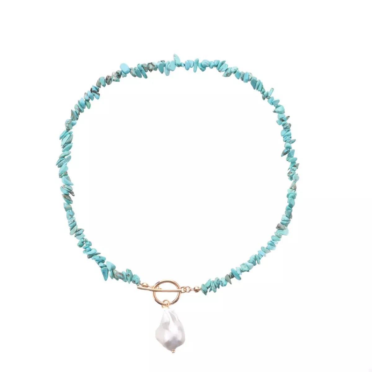 Turquoise Irregular Pearl Necklace