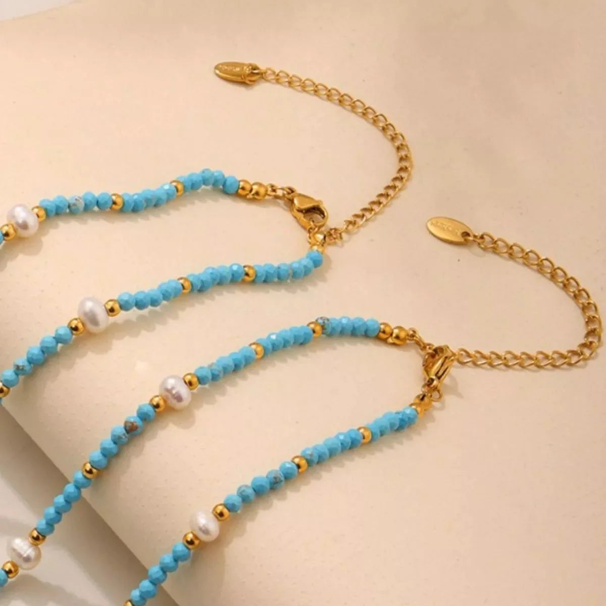 Turquoise Pearl Beaded Necklace