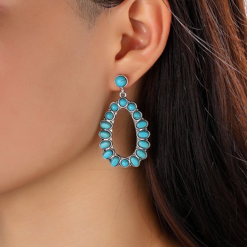 Turquoise Teardrop Pendant Earrings