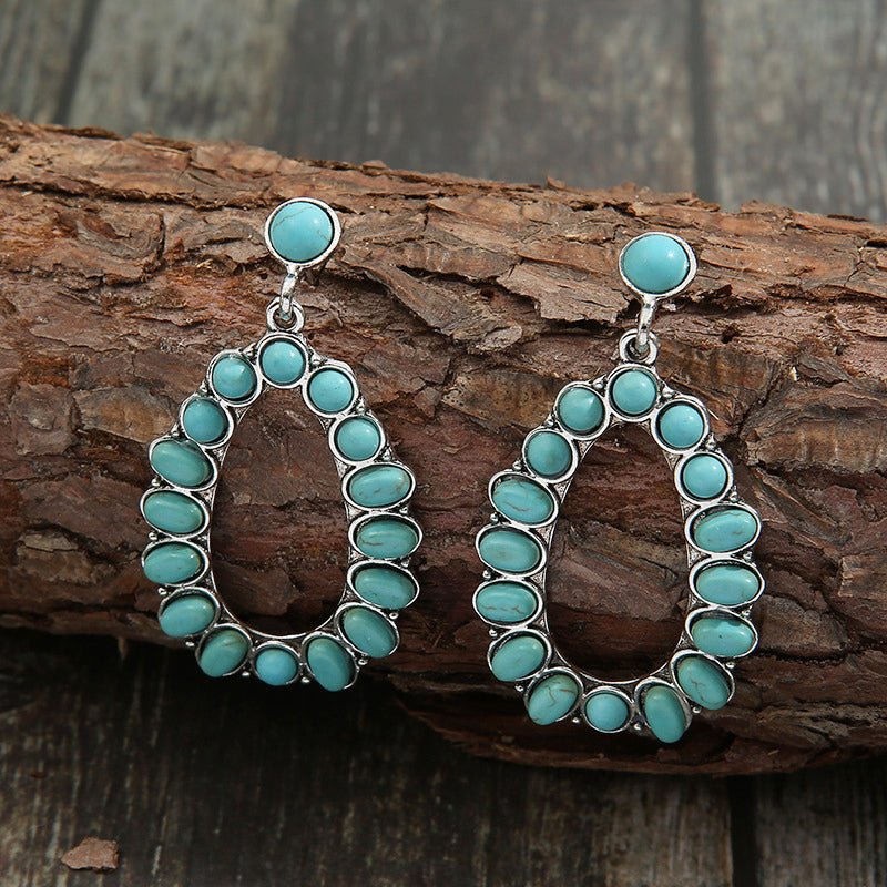 Turquoise Teardrop Pendant Earrings