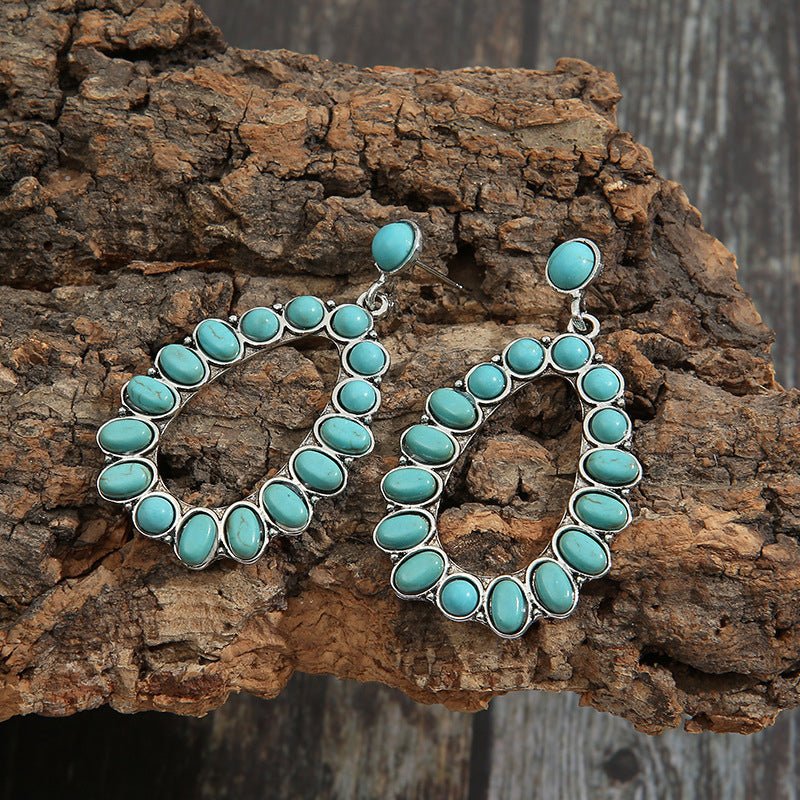 Turquoise Teardrop Pendant Earrings