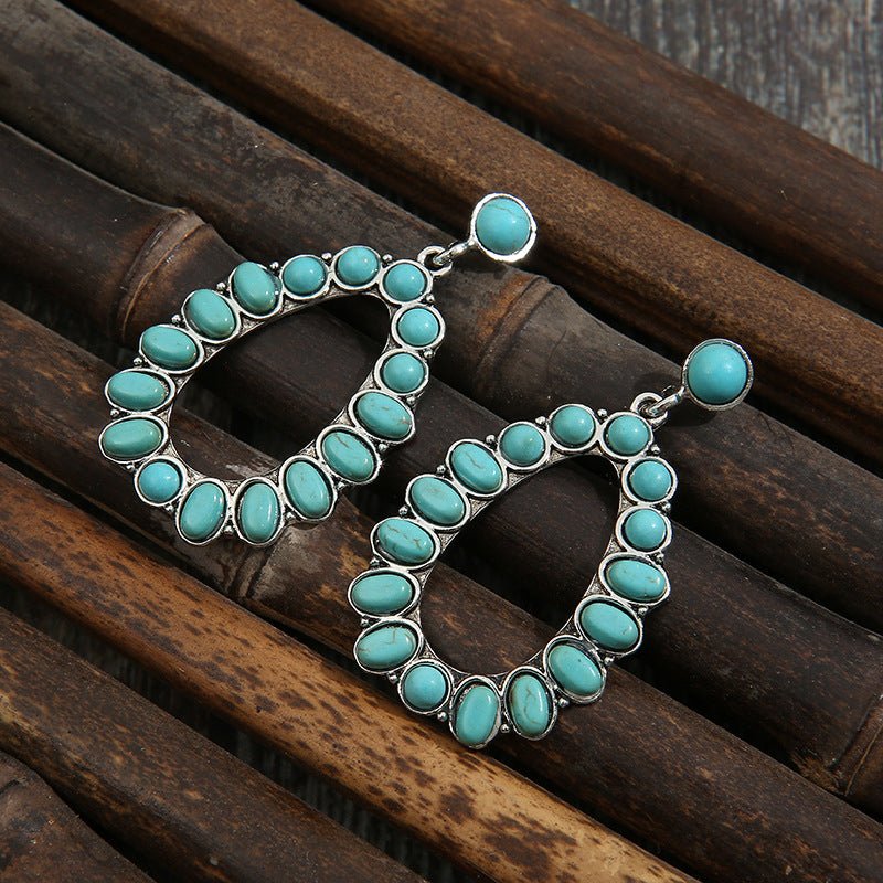 Turquoise Teardrop Pendant Earrings
