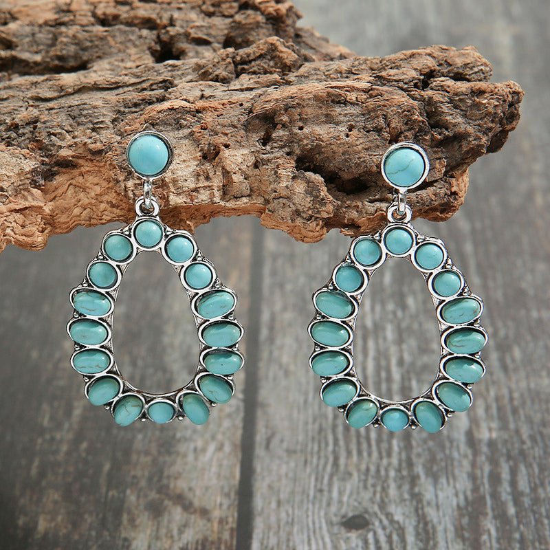 Turquoise Teardrop Pendant Earrings