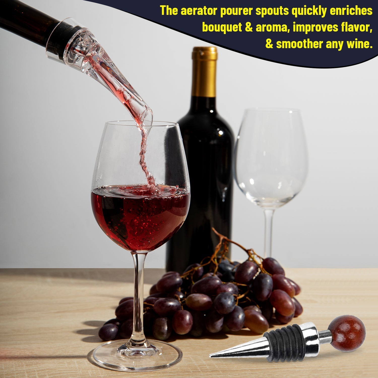 Ultimate Wine Accessories Set Featuring 3 in - 1 Multifunctional Waiters Corkscrew - Rustic Avenue