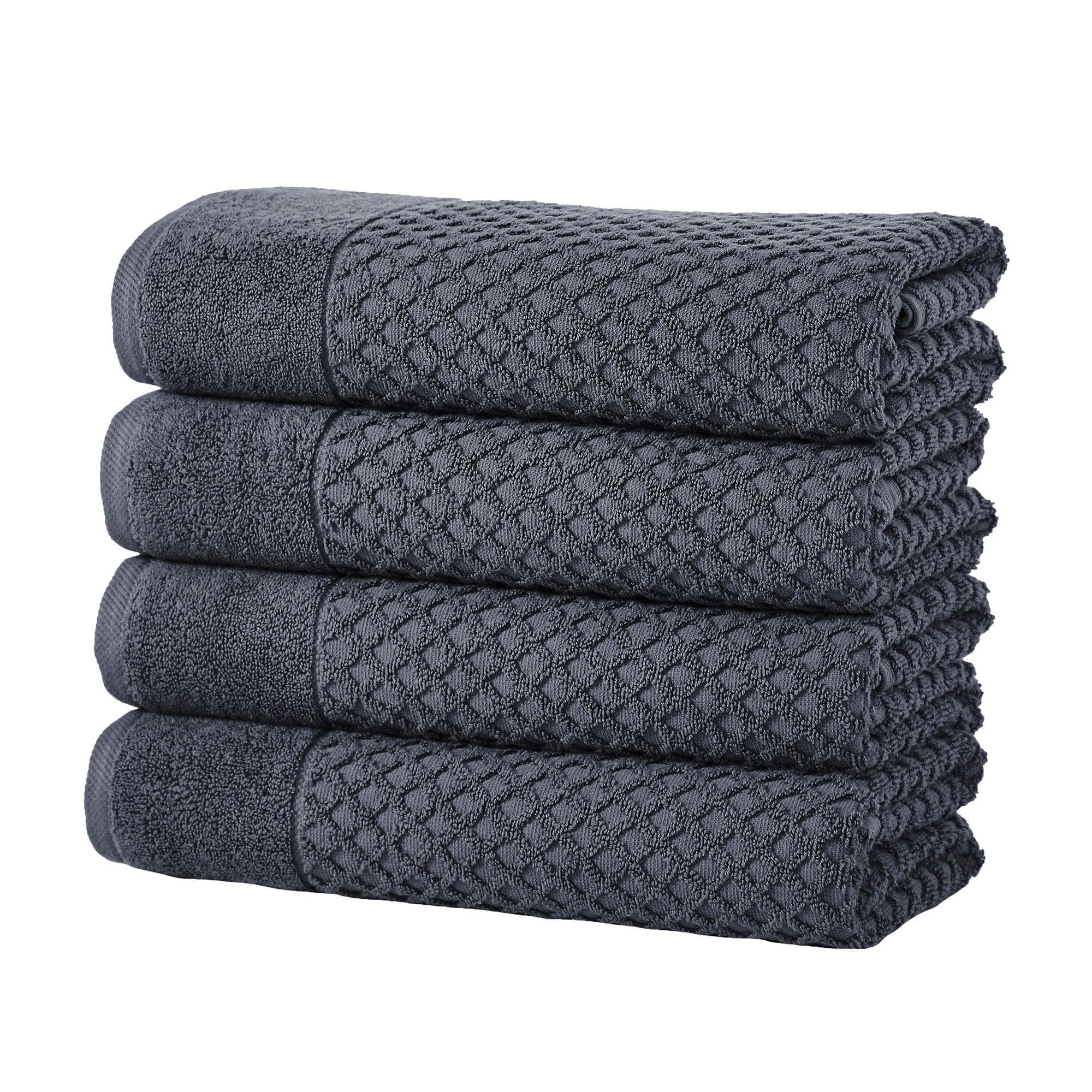 Cotton Diamond Waffle Weave Bath Towel Set - Grayson Collection - Rustic Avenue