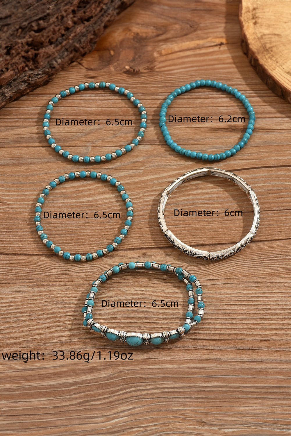 Vintage Turquoise Beaded Bracelet Set