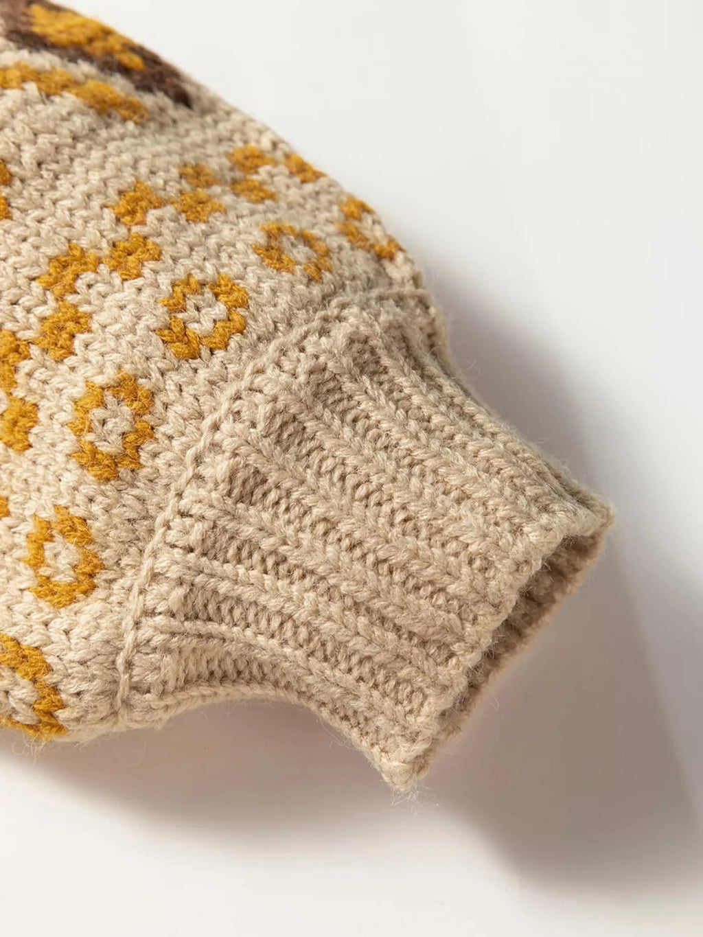 Western Pattern Knitted Button V Neck Cardigan Sweater