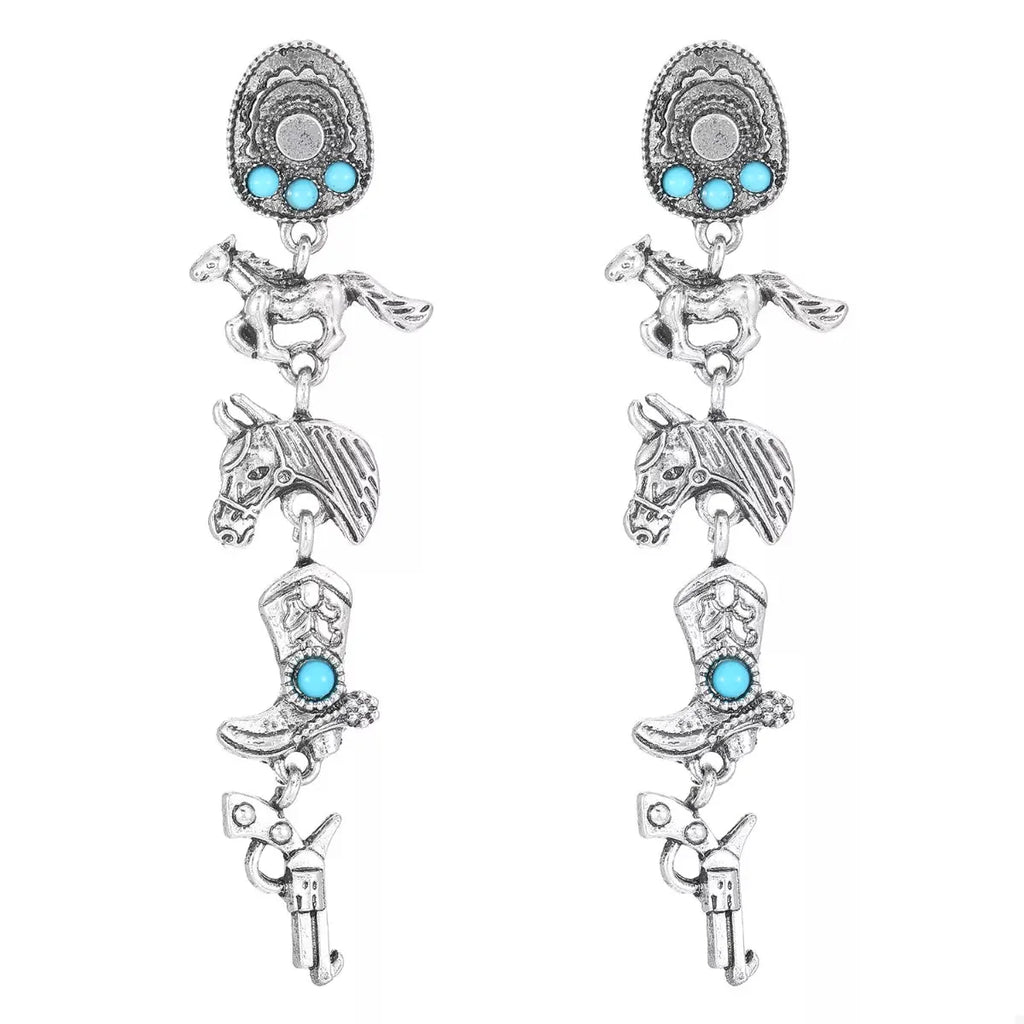 Western Turquoise Charm Earrings