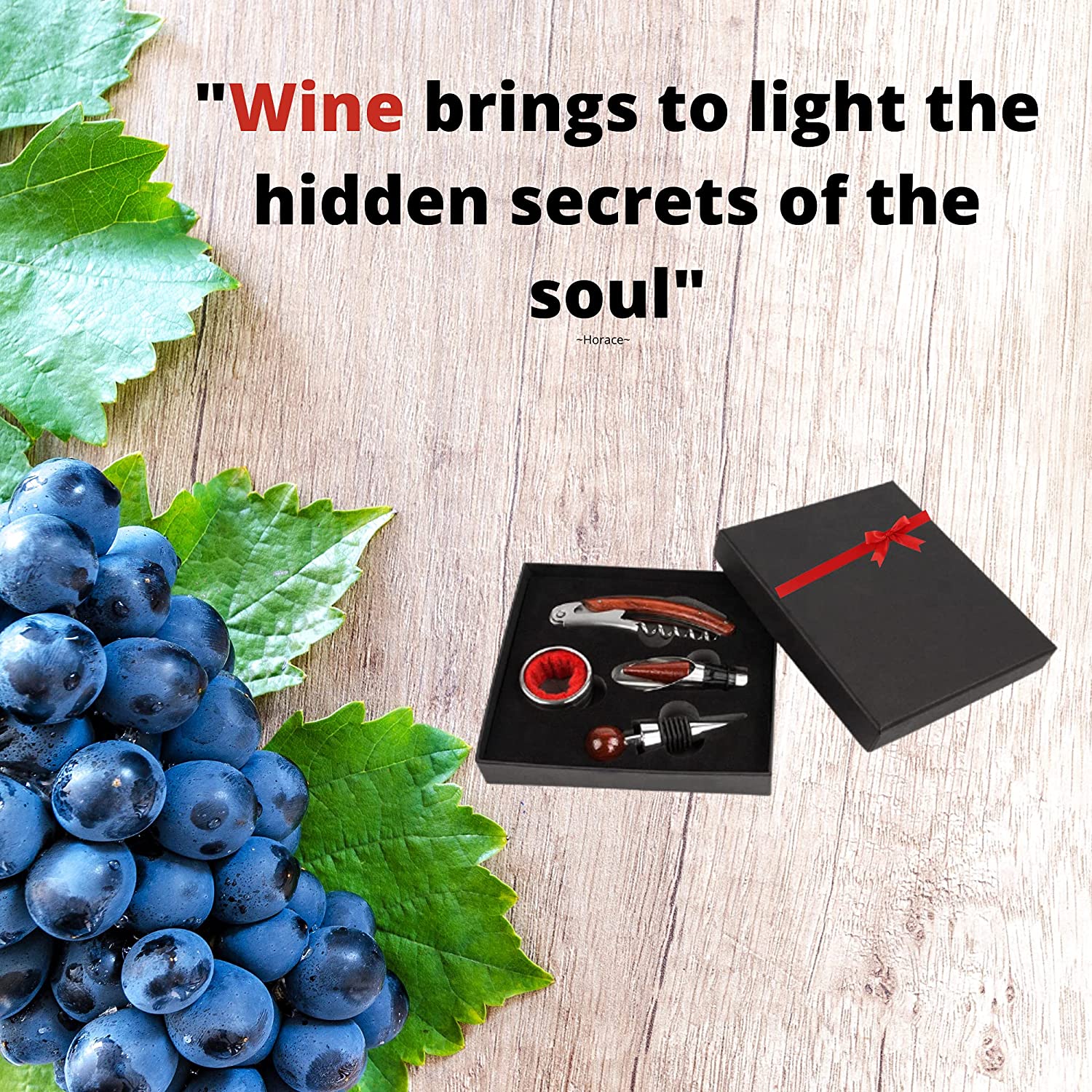 Wine Accessories Set Of 4 Pcs Bottle Opener - Rustic Avenue