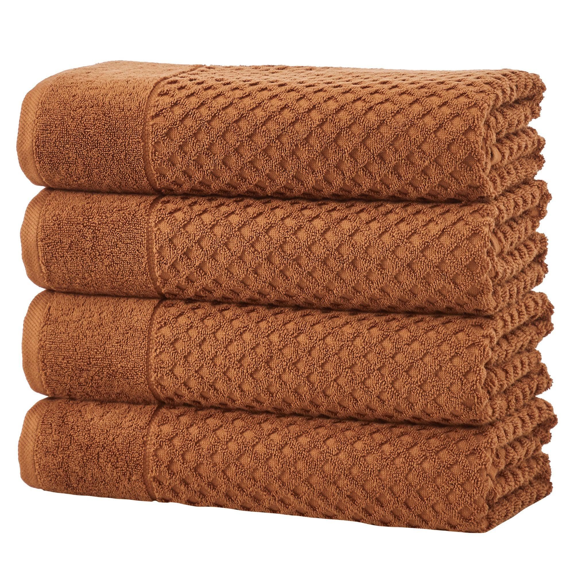 Cotton Diamond Waffle Weave Bath Towel Set - Grayson Collection - Rustic Avenue