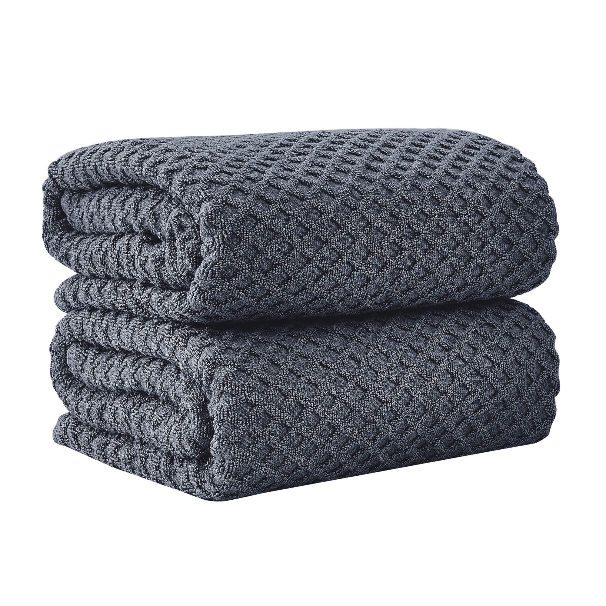 Cotton Diamond Waffle Weave Bath Towel Set - Grayson Collection - Rustic Avenue