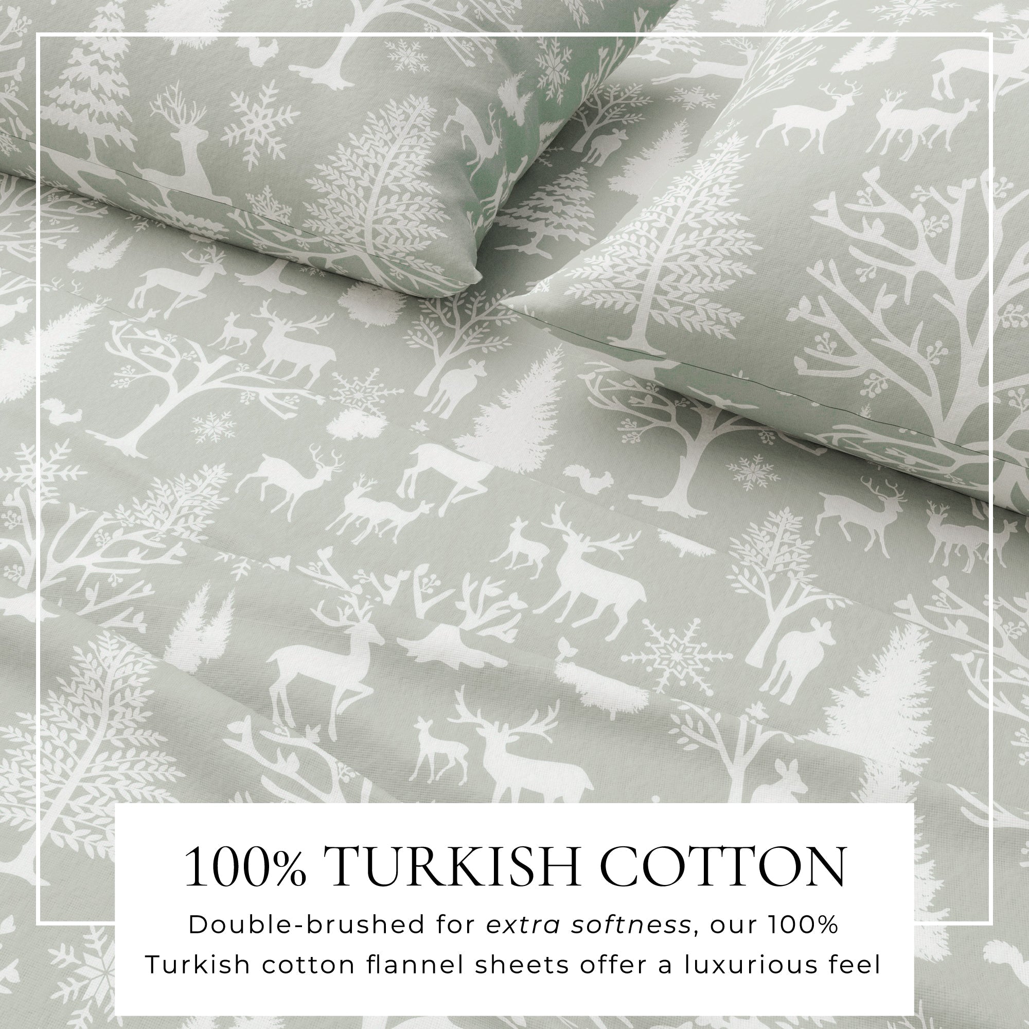 4 - Piece Turkish Cotton Flannel Sheet - Lakeview Collection - Rustic Avenue