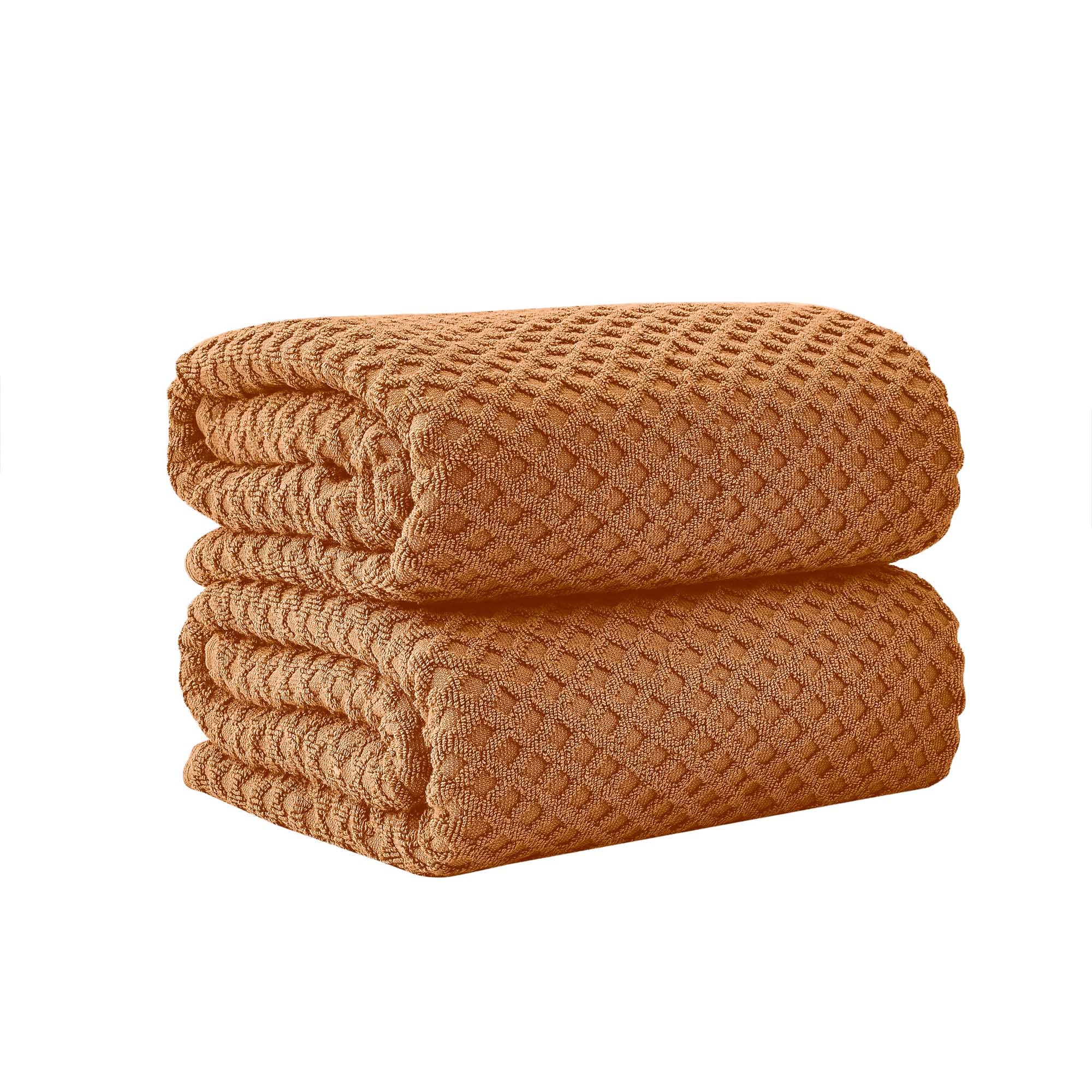 Cotton Diamond Waffle Weave Bath Towel Set - Grayson Collection - Rustic Avenue