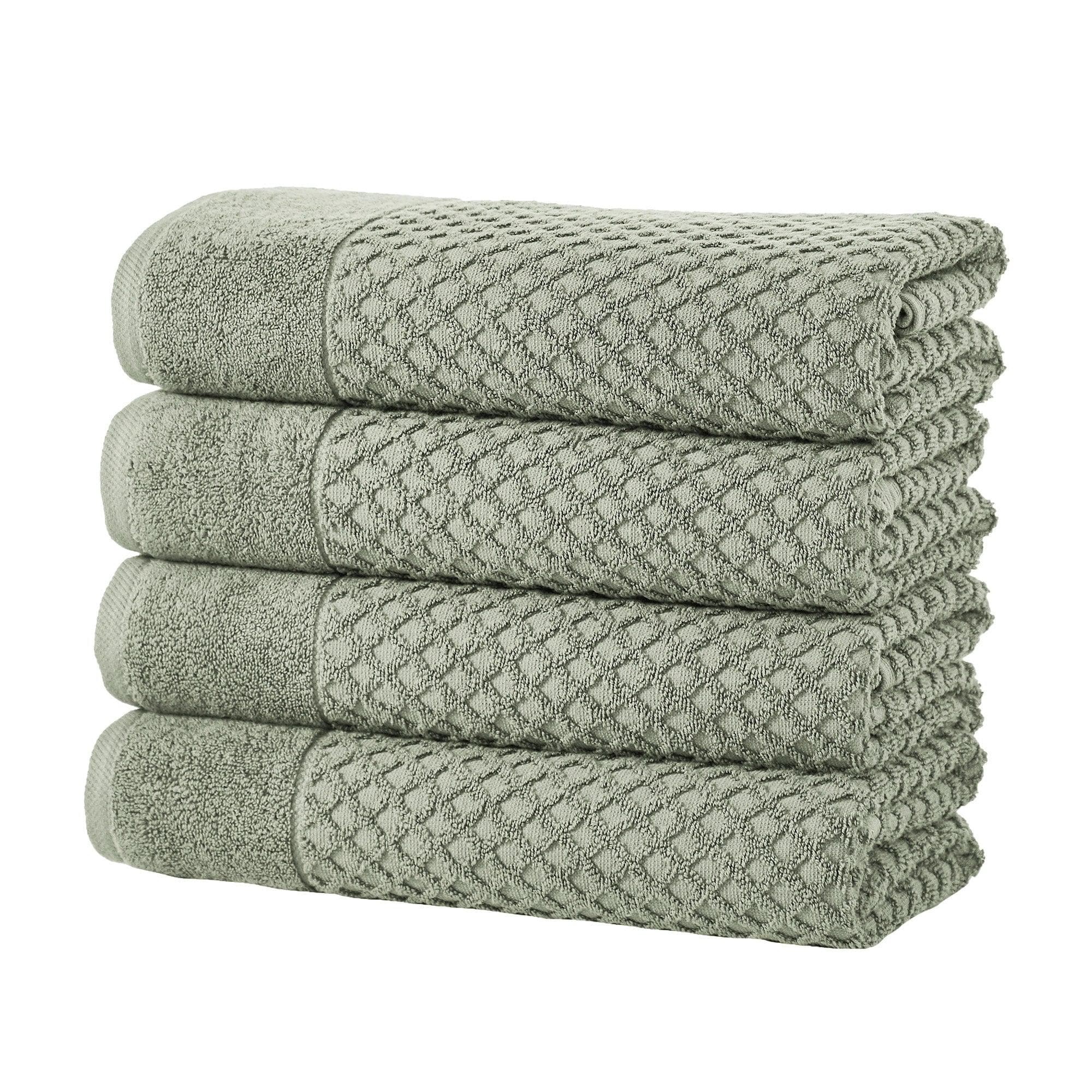 Cotton Diamond Waffle Weave Bath Towel Set - Grayson Collection - Rustic Avenue